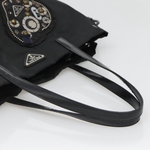 PRADA Tote Bag Nylon Black Silver Auth hk2905 - Picture 7 of 16